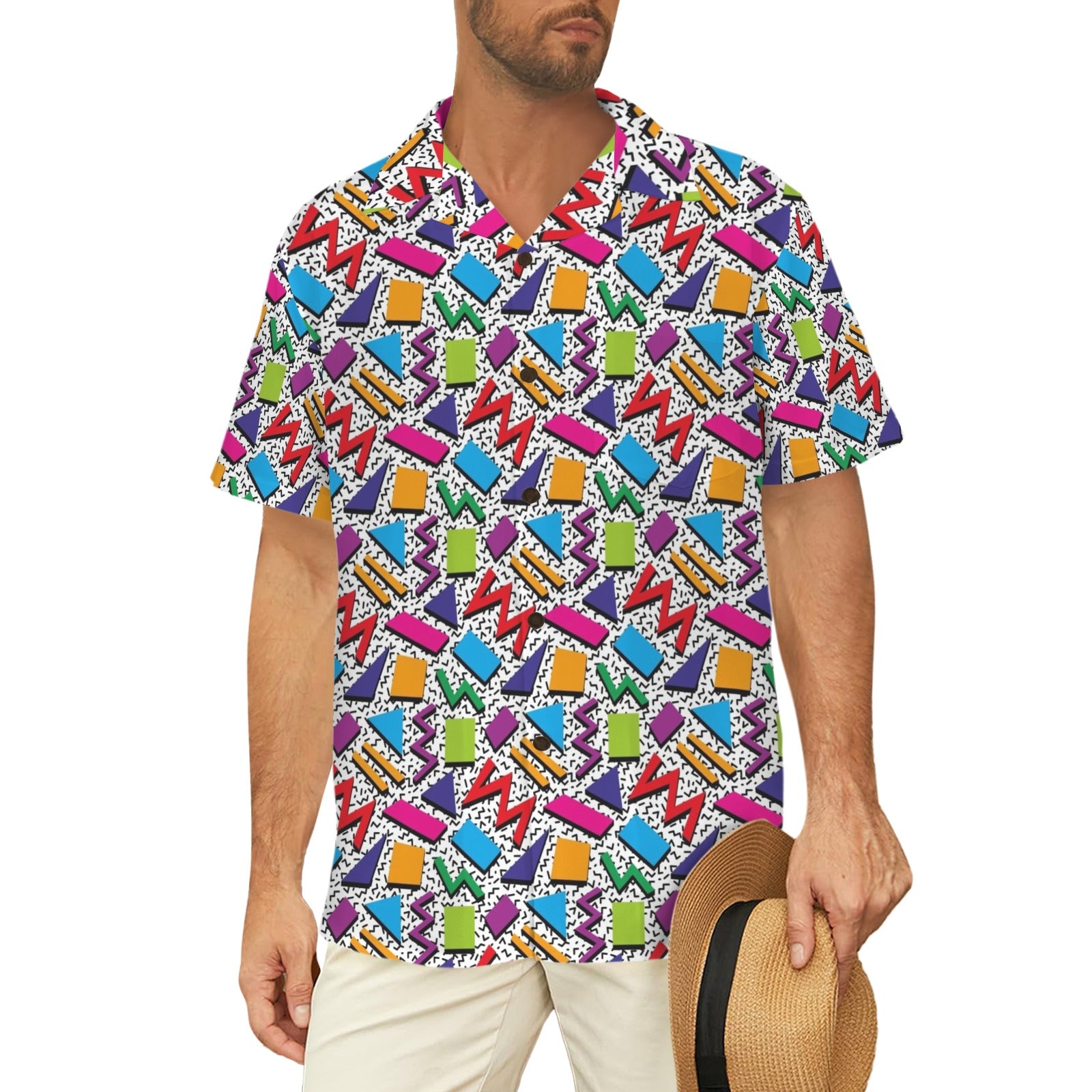 Graphic 80's - Men's Short Sleeve Hawaiian Shirt Men's Hawaiian Shirt (New) Printed Offshore Retro