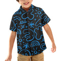 Blue Squiggle - Junior Kids Hawaiian Shirt