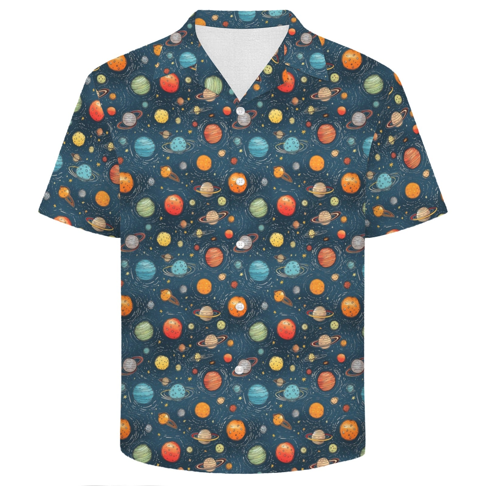 Galaxy Men's Crinkle Hawaiian Shirt