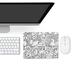 Black And White Creatures Leather Mouse Pad Leather Mouse Pad Printed Offshore Sci Fi
