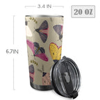 Pretty Moths 20oz Mobile Tumbler with Lid (Black Lock) 20oz Travel Mug animal Printed Offshore