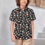 Eyes On Black Kids Youth Short Sleeve Button Up Shirt