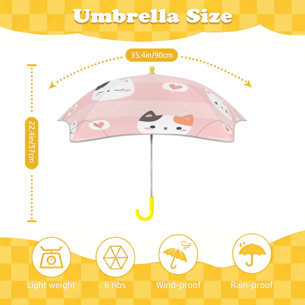 Pink Cats Kids Safe Round Corner Umbrella Kids Safe Round Corner Umbrella animal Printed Offshore