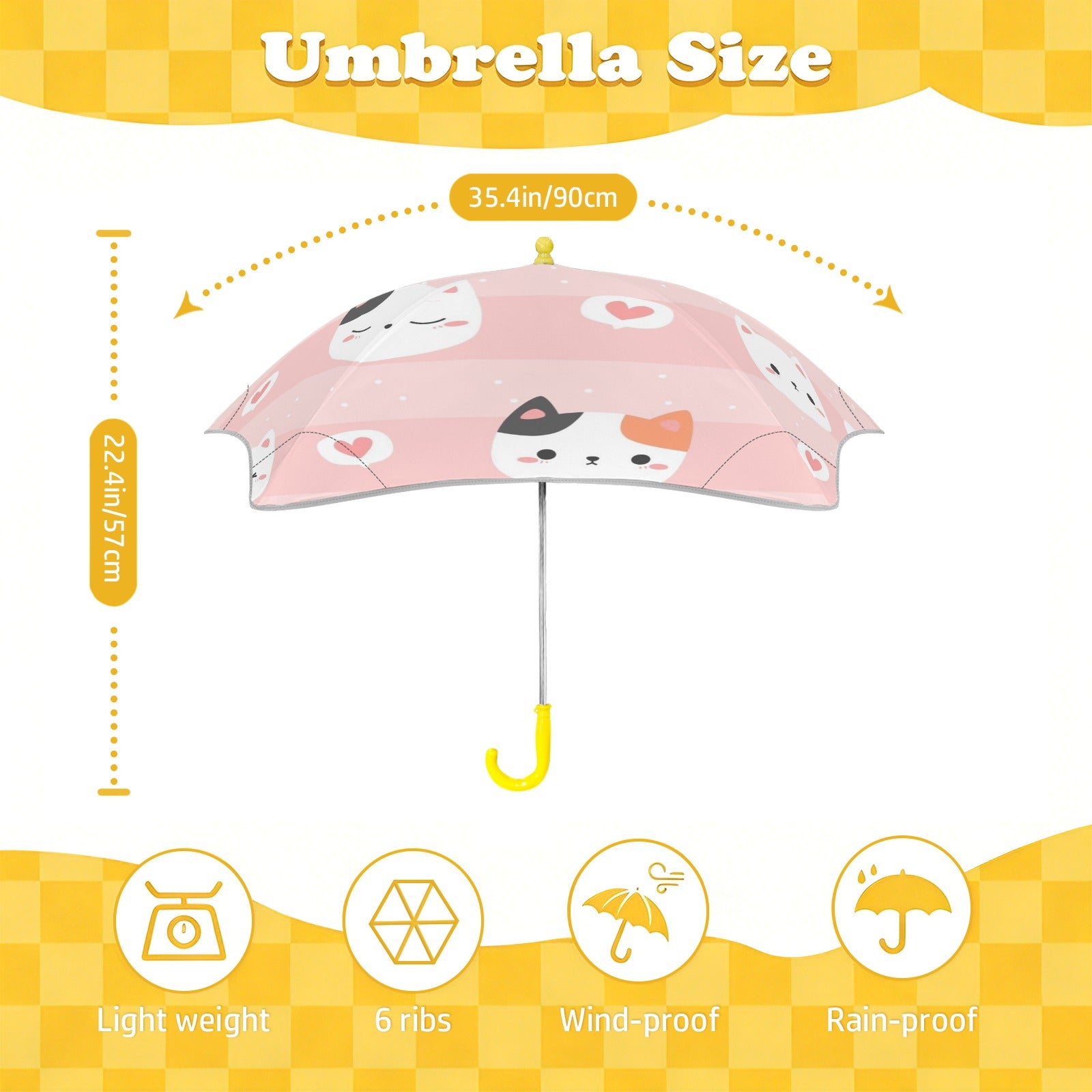 Pink Cats Kids Safe Round Corner Umbrella Kids Safe Round Corner Umbrella animal Printed Offshore