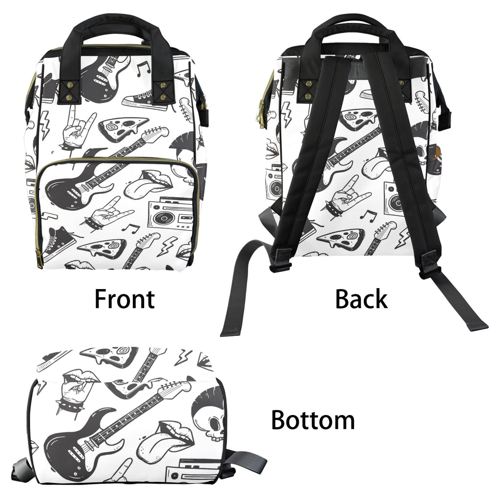 Rock Music - Multi-Function Backpack, Nappy / Diaper Bag