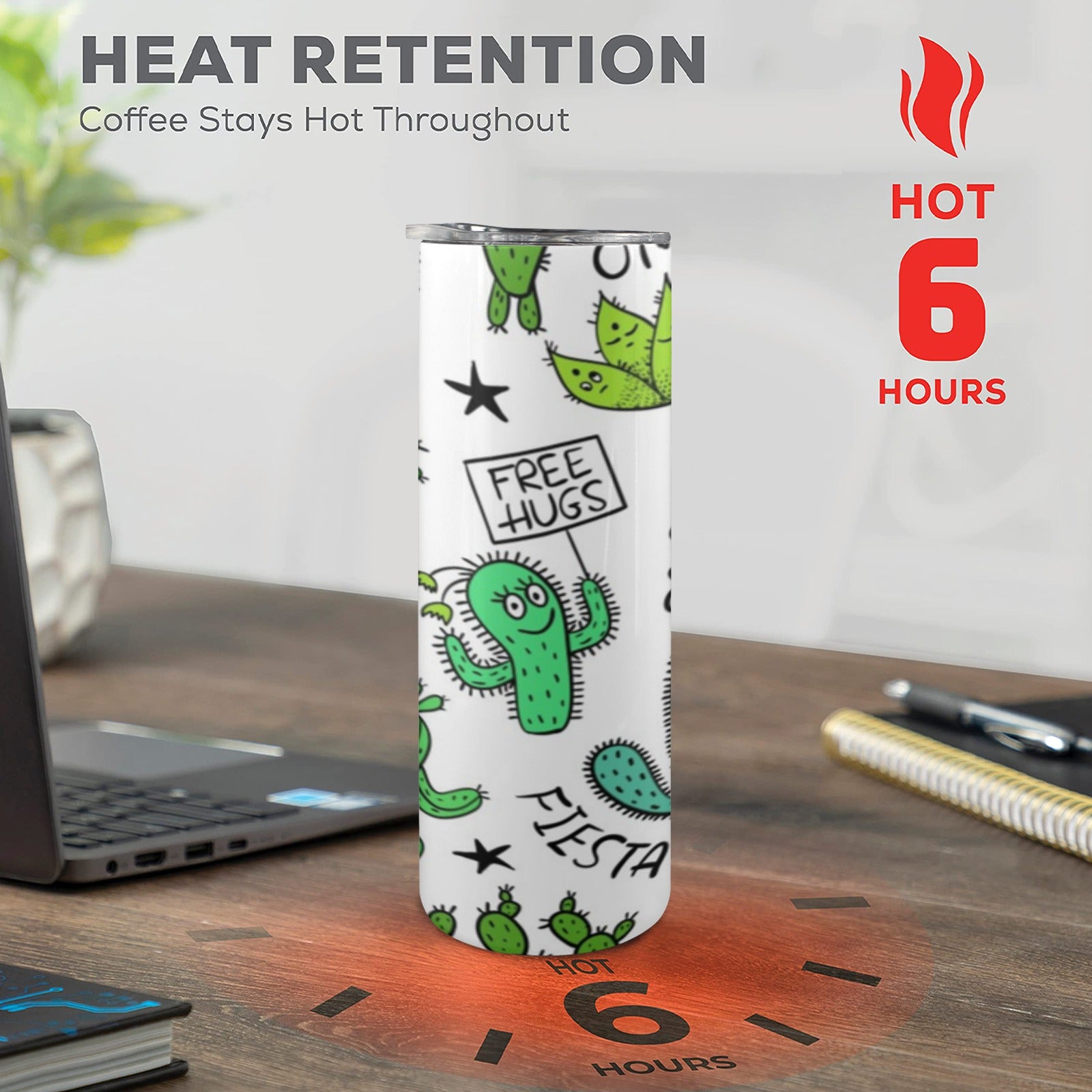 Chatty Cactus 20oz Tall Skinny Tumbler with Lid and Straw