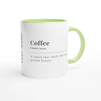 Personalised - Coffee Definition - White 11oz Ceramic Mug with Colour Inside Ceramic Green Personalised 11oz Mug Coffee customise Globally Fulfilled personalise