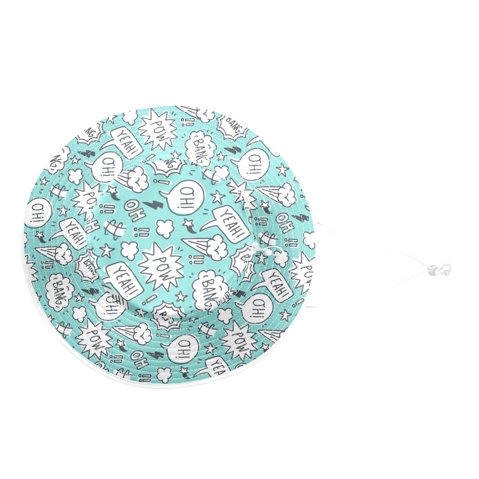 Comic Book Speech Bubbles Wide Brim Bucket Hat Wide Brim Bucket Hat comic Printed Offshore