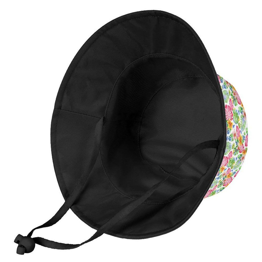 Bright Painted Tropical Kids Bucket Hat Kids Bucket Hat Plants Printed Offshore