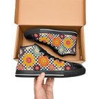 Happy Retro Flowers - Men's High Top Canvas Shoes