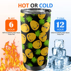 Cool Pineapples - 20oz Mobile Tumbler with Lid (Black Lock) 20oz Travel Mug Food Printed Offshore