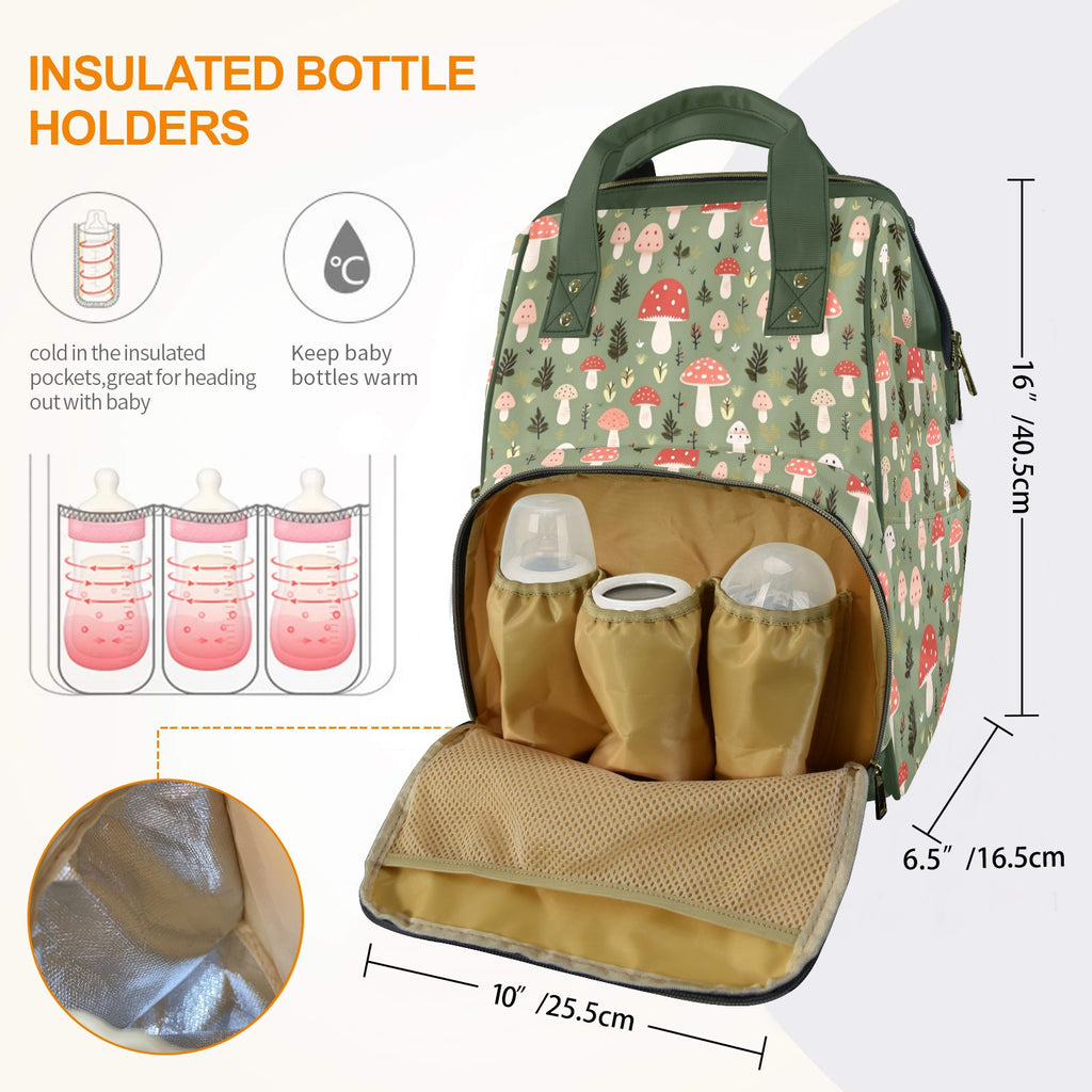 Mushroom Garden - Multi-Function Backpack, Nappy / Diaper Bag