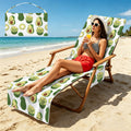 Cute Avocados Beach Chair Towel Cover with Side Pockets