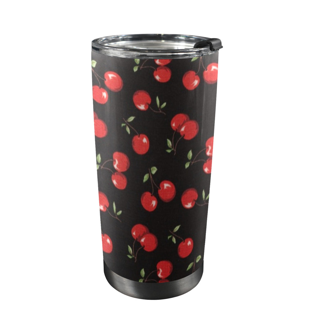 Cherry - 20oz Mobile Tumbler with Lid (Black Lock) One Size 20oz Travel Mug Food Printed Offshore