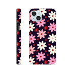 Pink Daisies On Black - Apple iPhone Tough case iPhone 15 Plus iPhone Tough Case Globally Fulfilled Plants