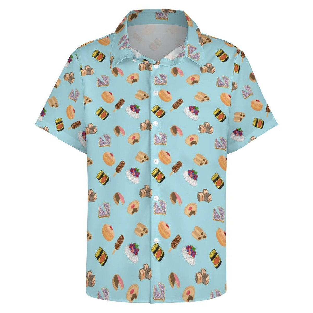 Classic Aussie Food Icons Women's Collared Pocketless Short Sleeve Shirt