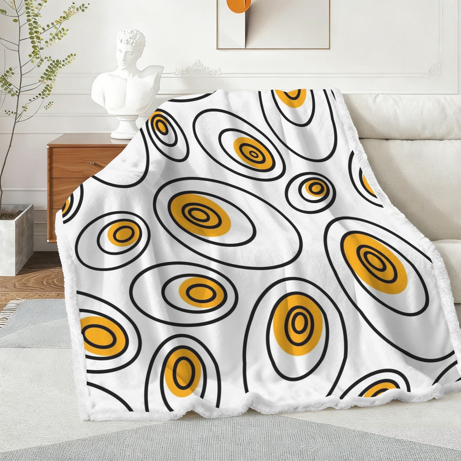Abstract Eggs - Double-Layer Fleece Blanket 51"x59"