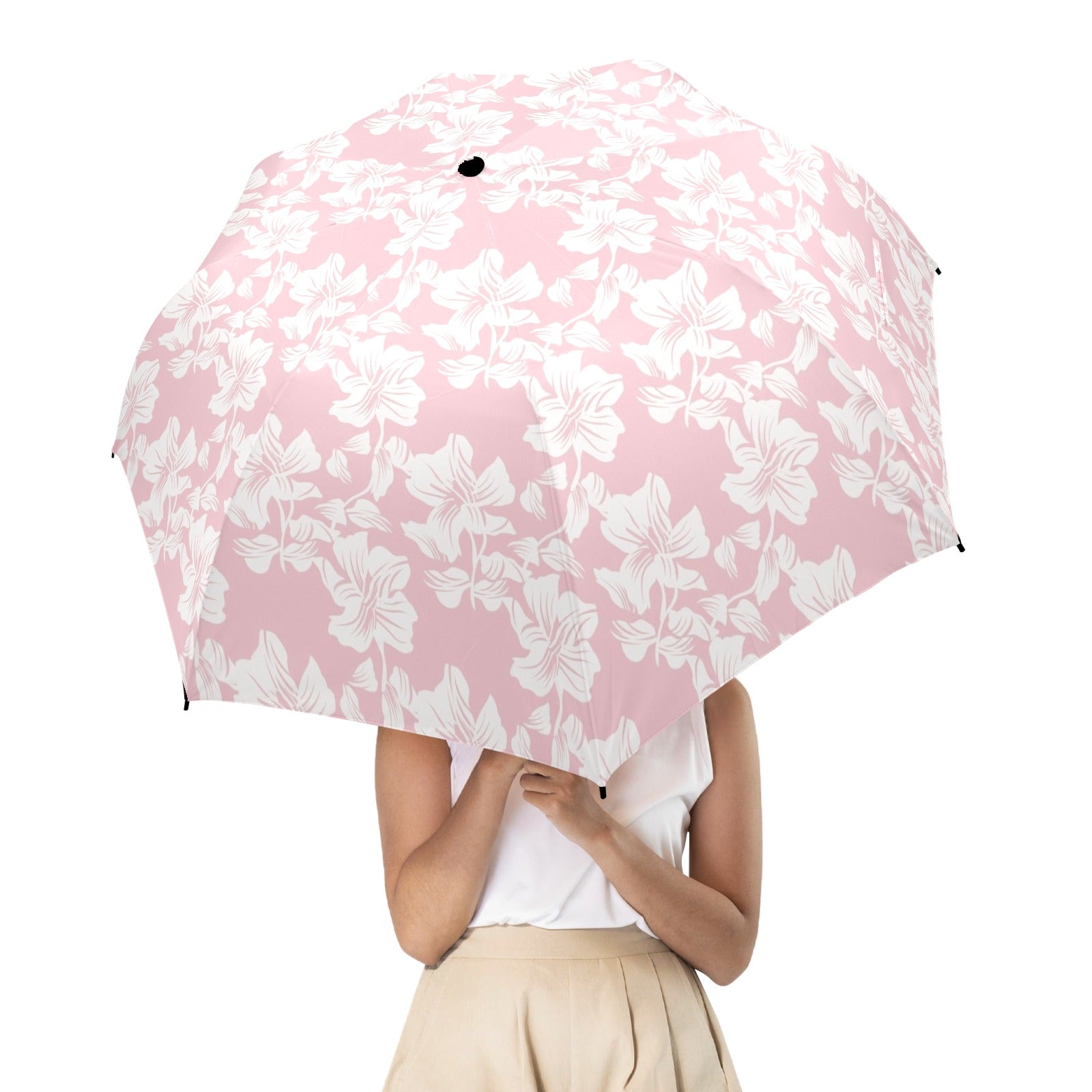 Pink Hawaiian Floral Umbrella Umbrella Plants Printed Offshore