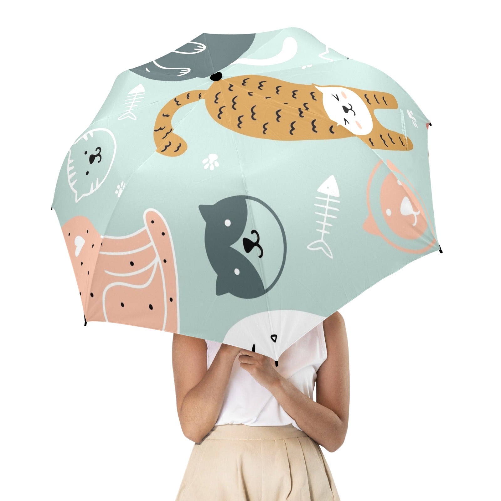Cat Stretch - Semi-Automatic Foldable Umbrella (Model U12) Semi-Automatic Foldable Umbrella (U12)