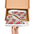 Hibiscus Women's High Top Canvas Shoes Womens Classic High Top Shoes Plants Printed Offshore