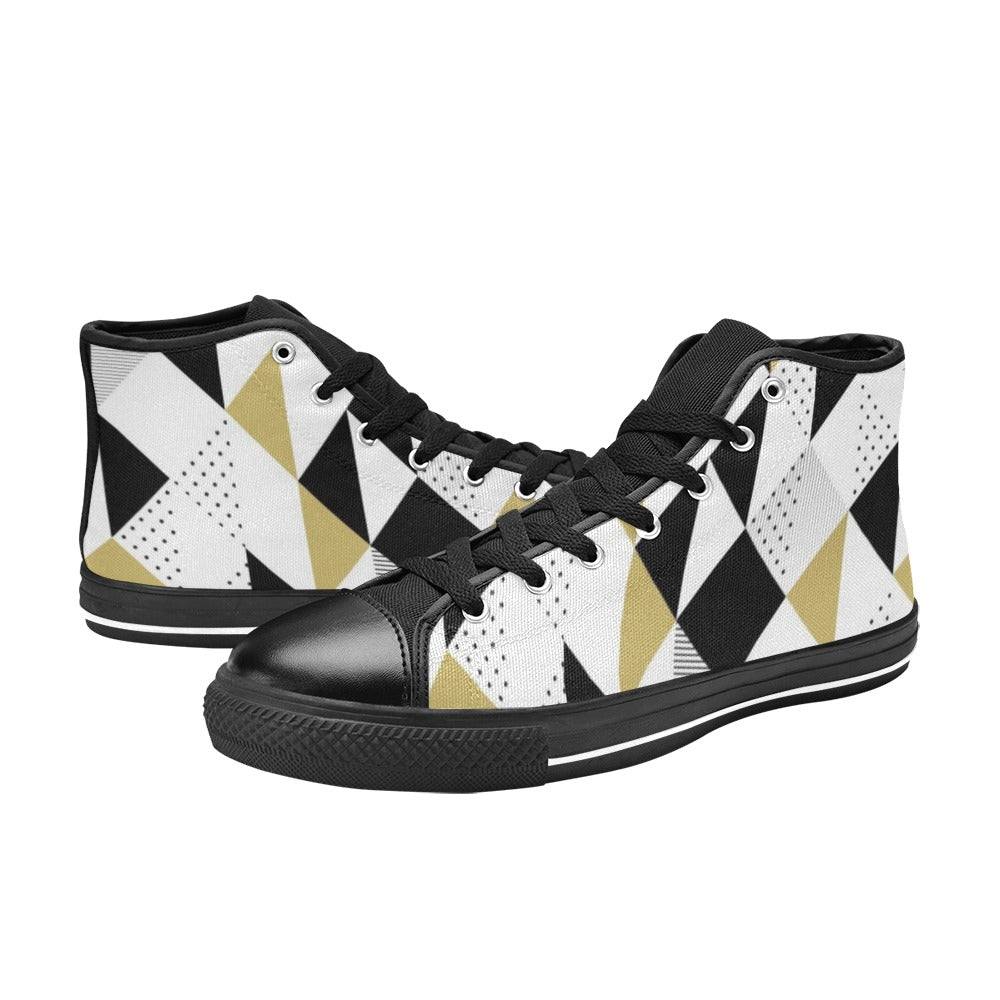 Triangles - Women's High Top Canvas Shoes