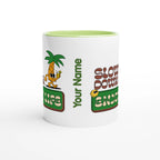 Personalise - Slow Down And Enjoy Life - White 11oz Ceramic Mug Personalised Mug customise Globally Fulfilled personalise Retro