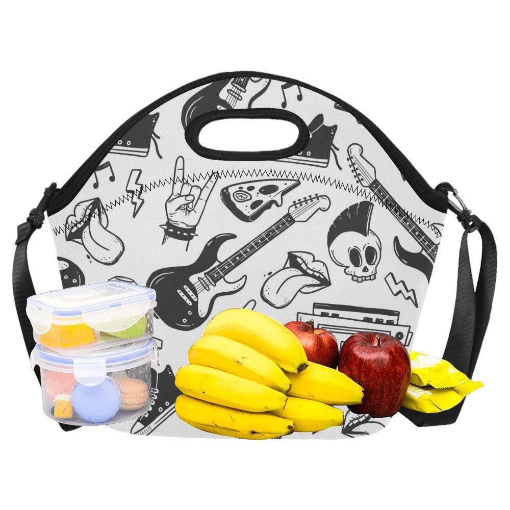 Rock Music - Neoprene Lunch Bag Neoprene Lunch Bag Printed Offshore
