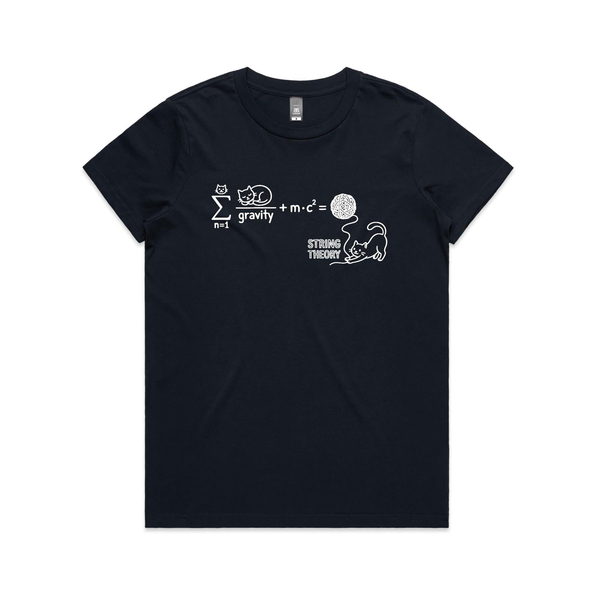 Cat String Theory Physics Women's AS Colour T-shirt