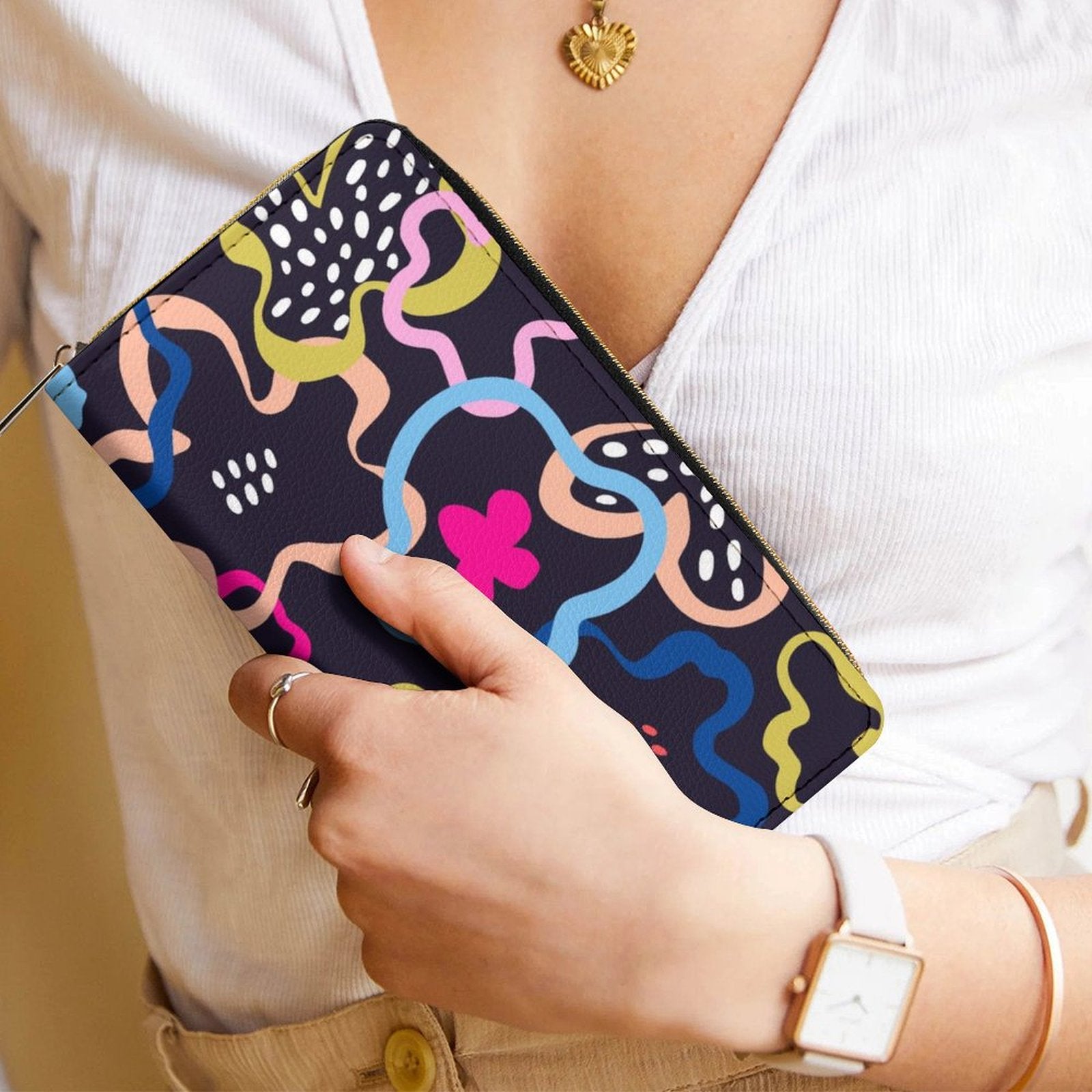 Flowers In Abstract - PU Leather Wallet