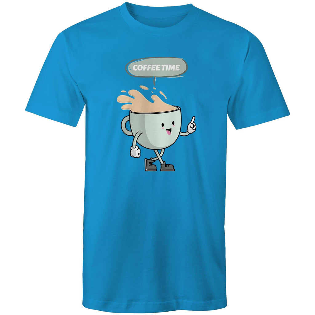 Coffee Time - Mens T-Shirt Arctic Blue Mens T-shirt Coffee Printed In Australia