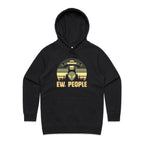 Alien UFO, Ew People - Womens Hoodie Black Womens Hoodie Printed In Australia Sci Fi