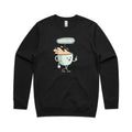 Coffee Time AS Colour Stencil Crew Sweatshirt Unisex Black Sweatshirt Coffee Printed In Australia