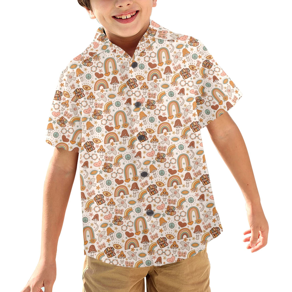 Peace And Love Junior Kids Hawaiian Shirt