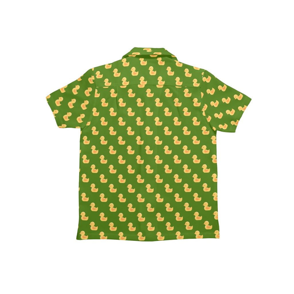 Rubber Ducks On Green Junior Kids Hawaiian Shirt