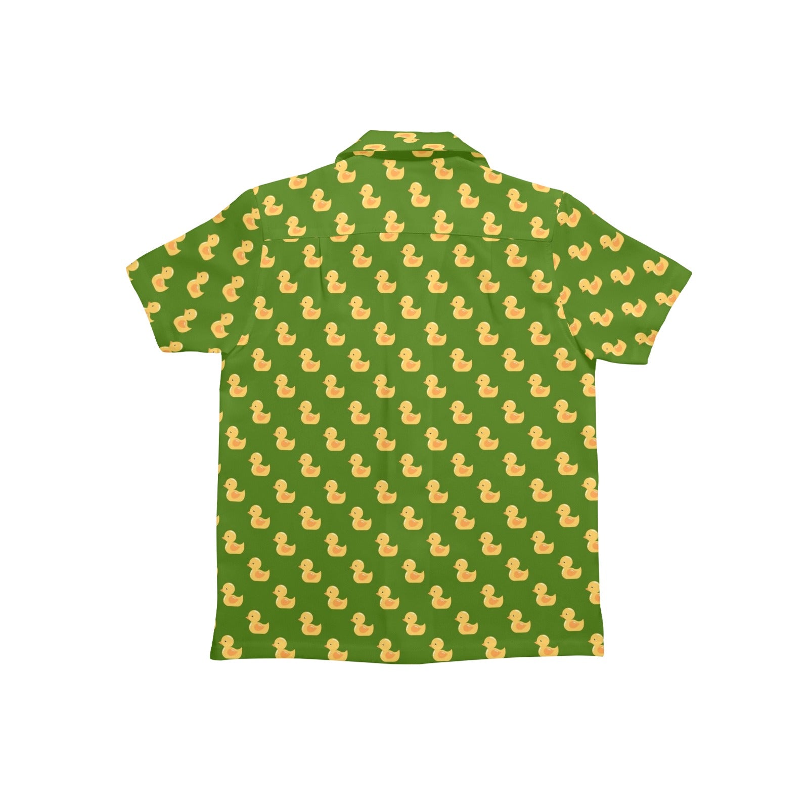 Rubber Ducks On Green Junior Kids Hawaiian Shirt