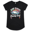 Aw Ship, It's A Family Trip Womens Cruise Scoop Neck T-Shirt Black Womens Cruise Scoop Neck T-shirt Cruise Printed In Australia