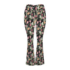 Tulips High Waist Crossover Tummy Control Flare Leggings High Waist Flare Leggings Plants Printed Offshore