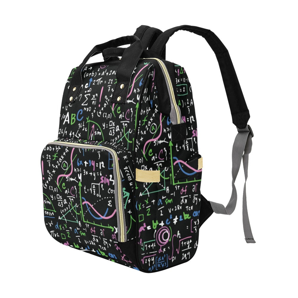 Equations In Green And Pink - Multi-Function Backpack, Nappy / Diaper Bag