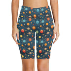 Galaxy Women's Bike Shorts With Side Pockets Women's Bike Shorts Printed Offshore Space