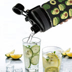 Cute Avocados - Insulated Water Bottle with Dual-Use Lid (18oz) Insulated Water Bottle with Dual-Use Lid (18oz) Food Printed Offshore