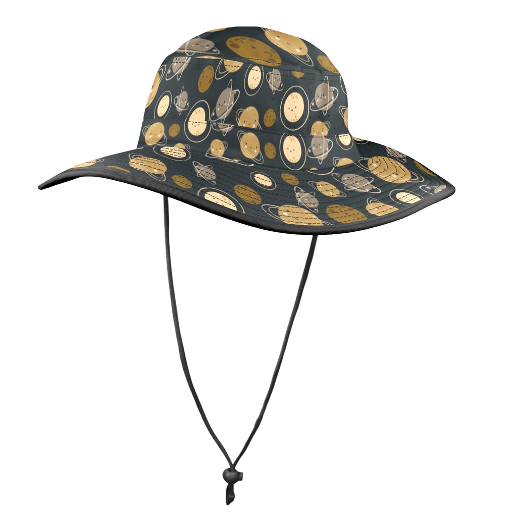 Planets Wide Brim Bucket Hat Wide Brim Bucket Hat Printed Offshore Space