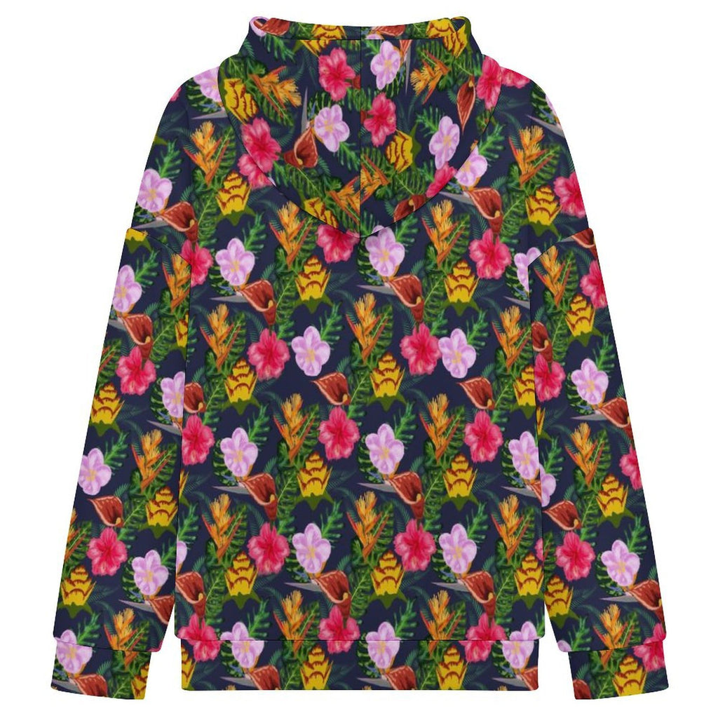 Tropical Floral Women's Full-Zip Hoodie