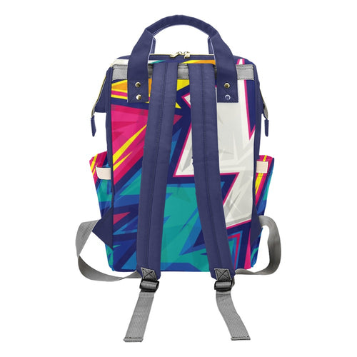 Abstract Geometric - Multi-Function Backpack, Nappy / Diaper Bag
