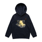 Cat Bass Player - Kids Hoodie Navy Kids Hoodie Printed In Australia