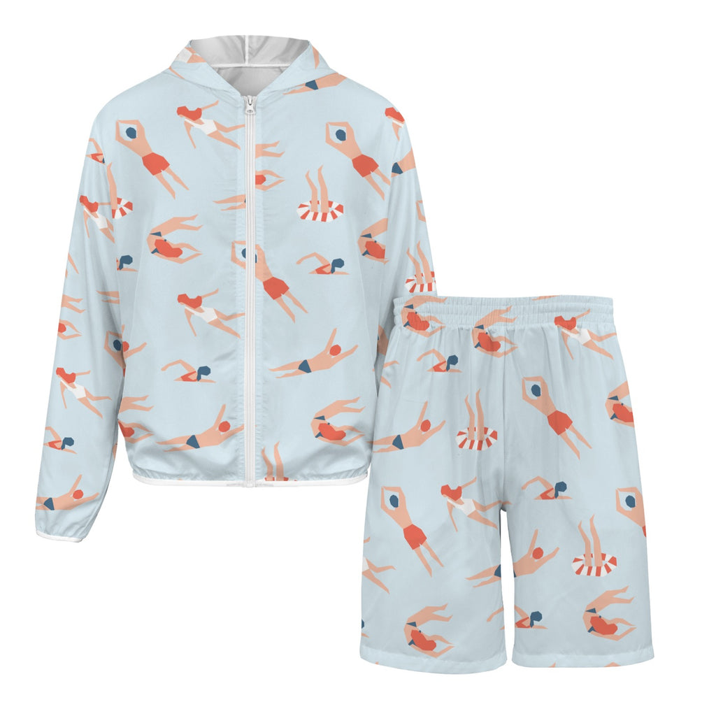 Summer Swim Men's Lightweight Sun Hoodie & Shorts Set Men's Lightweight Sun Hoodie & Shorts Printed Offshore Summer