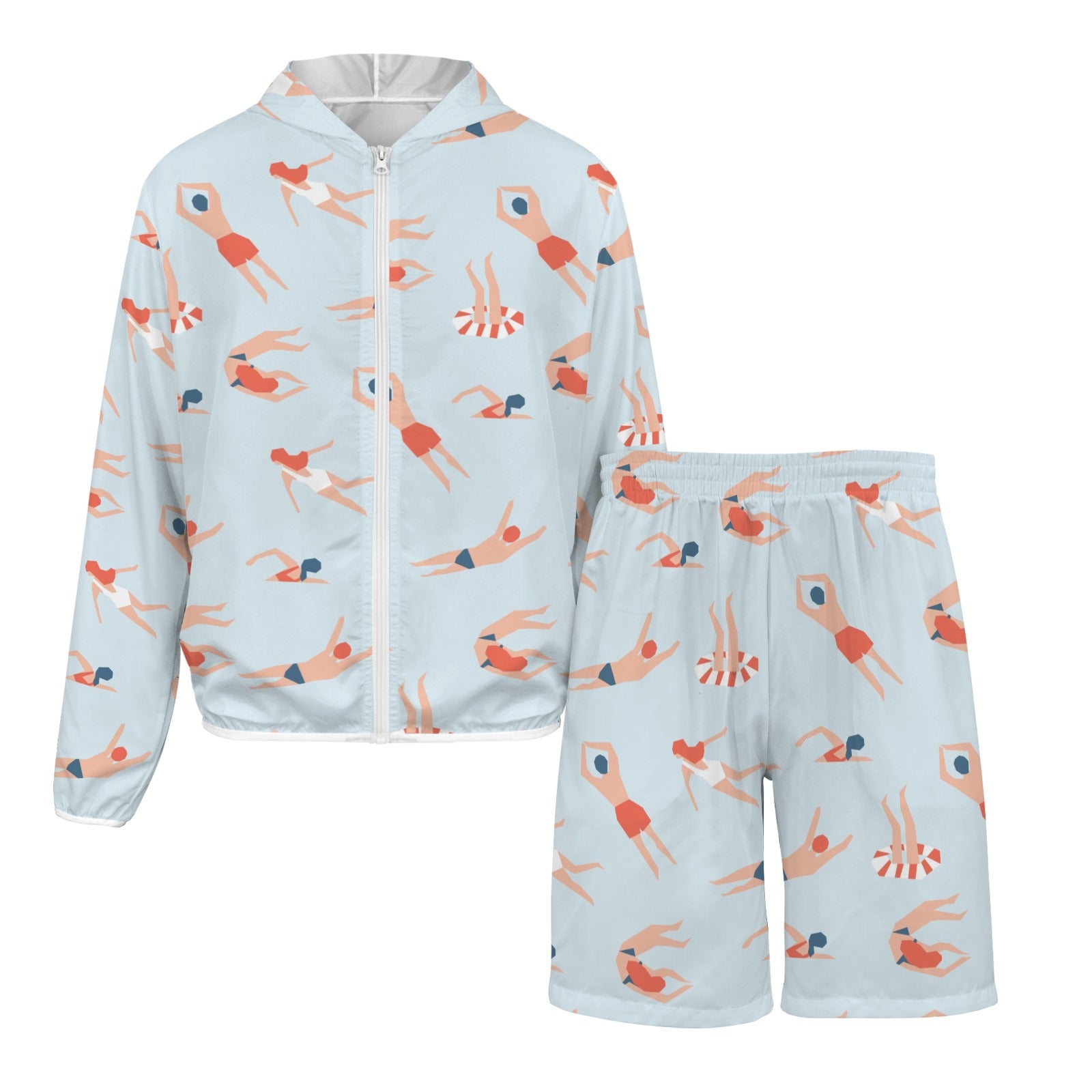 Summer Swim Men's Lightweight Sun Hoodie & Shorts Set Men's Lightweight Sun Hoodie & Shorts Printed Offshore Summer