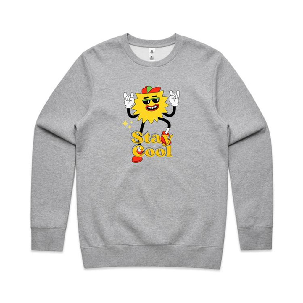 Stay Cool - AS Colour Stencil Crew Grey Marle Sweatshirt Printed In Australia