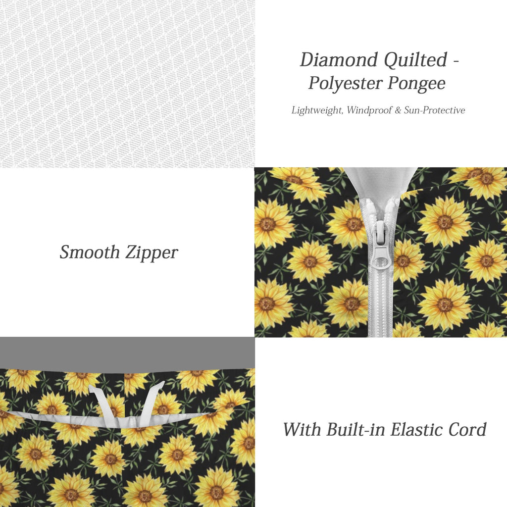 Painted Sunflower Men's Lightweight Sun Hoodie & Shorts Set Men's Lightweight Sun Hoodie & Shorts Plants Printed Offshore
