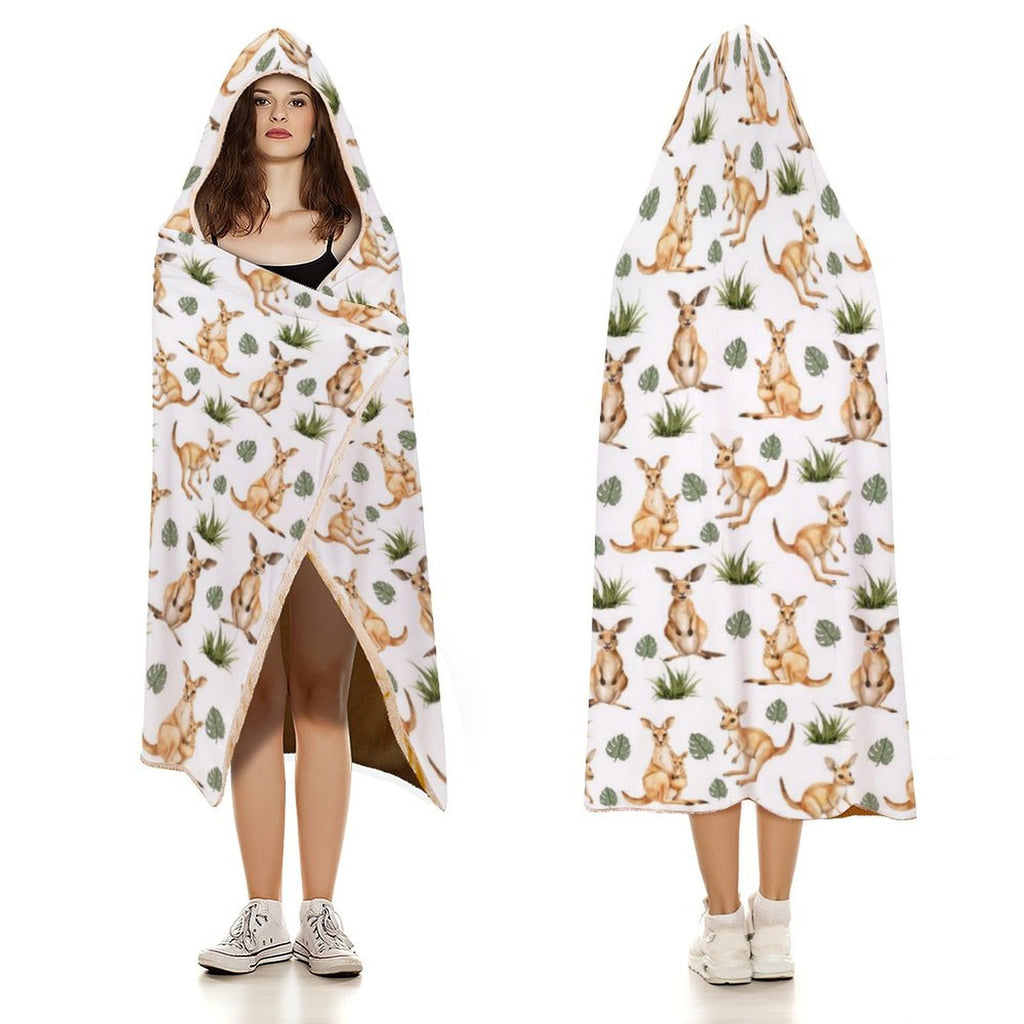 Kangaroos Kids Hooded Blanket 100cm x 130cm