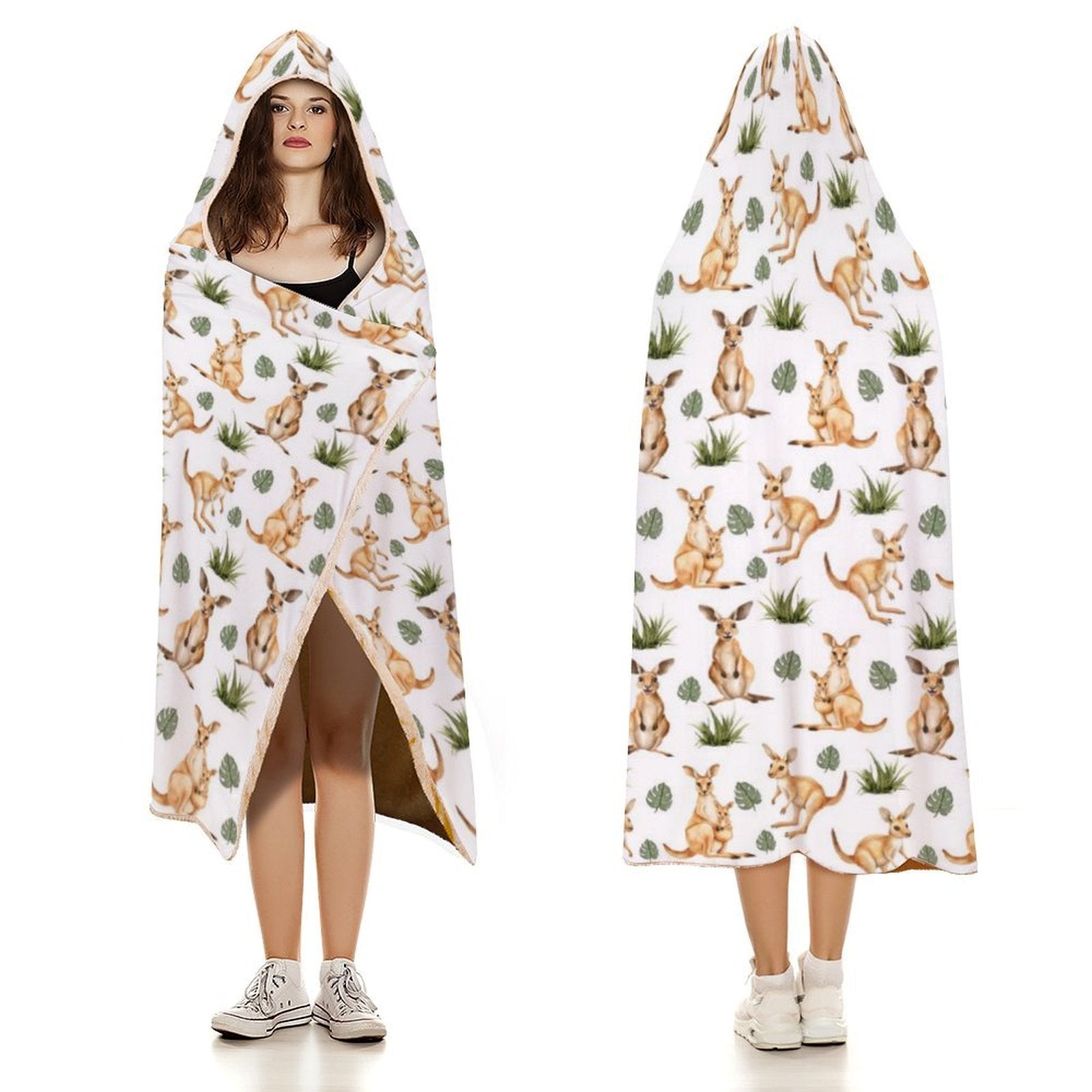 Kangaroos Kids Hooded Blanket 100cm x 130cm